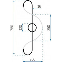 Nástěnné LED svítidlo CURVE long - 24W - zlaté