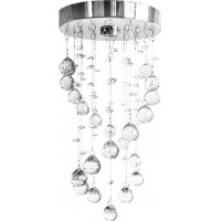 Stropní křišťálové svítidlo CRYSTAL helix - 55 cm - chromové