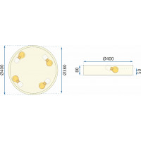 Stropní svítidlo COLE round - 40x40x8 cm - zlaté