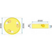 Stropní svítidlo COLE round - 30x30x8 cm - zlaté