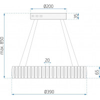 Stropní LED křišťálové svítidlo DING - 40W - chromové - s ovladačem