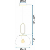 Stropní svítidlo ORING flat - kov/sklo - zlaté