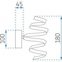 Nástěnné LED svítidlo VORTEX short - 15W - zlaté