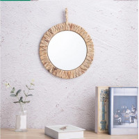 Kulaté zrcadlo BOHO 35 cm - bambusový rám