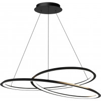 Stropní LED svítidlo ROLLY 75W - černé + ovladač