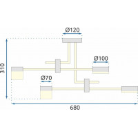 Stropní LED svítidlo HANDY 4 - 30W - černé/zlaté