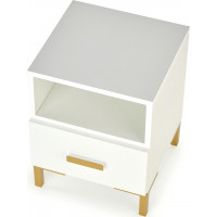 Noční stolek OLIVER - bílý/zlatý