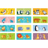 DODO Puzzle Zvířecí maminky a mláďátka 12x2 dílky
