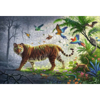 RAVENSBURGER Dřevěné puzzle Tygr v džungli 500 dílků