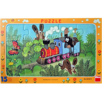 DINO Puzzle Krtek a lokomotiva 15 dílků