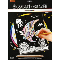 ARTLOVER Škrabací obrázek s překvapením Veselá rybka 20x25cm