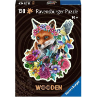 RAVENSBURGER Dřevěné obrysové puzzle Barevná liška 150 dílků