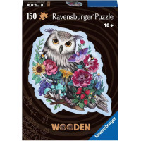 RAVENSBURGER Dřevěné obrysové puzzle Tajemná sova 150 dílků
