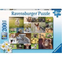 RAVENSBURGER Puzzle Koláž zvířecích mláďat XXL 200 dílků