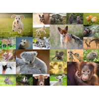 RAVENSBURGER Puzzle Koláž zvířecích mláďat XXL 200 dílků