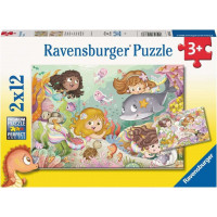 RAVENSBURGER Puzzle Víly a mořské panny 2x12 dílků