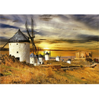 EDUCA Puzzle Západ slunce ve Španělsku: Větrné mlýny, Consuegra 1500 dílků