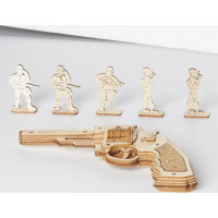 ROBOTIME Rokr 3D dřevěné puzzle Revolver Corsac M60 102 dílků