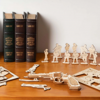 ROBOTIME Rokr 3D dřevěné puzzle Revolver Corsac M60 102 dílků