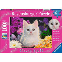 RAVENSBURGER Třpytivé puzzle Kočka XXL 100 dílků