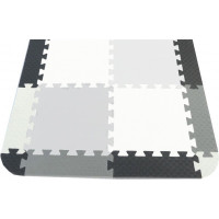 Okraje pro pěnový koberec v odstínech šedé 18ks (pro koberec 12ks)