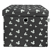 Taburet s úložným prostorem Mickey Mouse - černý