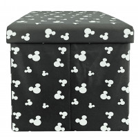 Taburet s úložným prostorem Mickey Mouse - černý