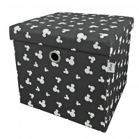 Taburet s úložným prostorem Mickey Mouse - černý