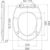 WC sedátko samozavírací SLIM - 44,9x36,8 cm