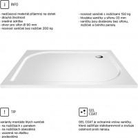 Sprchový kout Kora s vaničkou z litého mramoru - 90x80 cm - bílý/sklo Grape
