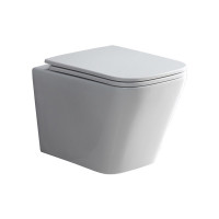 Závěsné WC RIMLESS kapotované - 48,5x34x35,5 cm - bílé + Duroplast sedátko slim