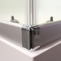 Sprchový box se stříškou - čtverec - satin ALU/sklo Point - bílé stěny