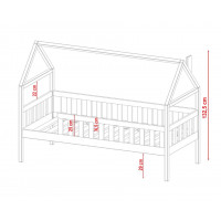Dětská domečková postel z masivu borovice DIANA se šuplíky - 200x90 cm - BÍLÁ