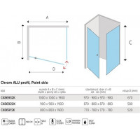 Sprchový kout LIMA - čtverec - chrom/sklo Point - křídlové dveře