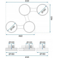 Stropní LED svítidlo GRID 20W - černé/hnědé + ovladač