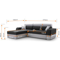 Rohová sedací souprava AMADORA LUX (více variant)