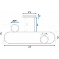 Stropní LED svítidlo ROLLERCOASTER - 60W - černé - s ovladačem