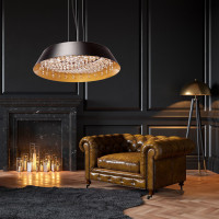 Stropní LED křišťálové svítidlo DISH - 20W - černé/zlaté