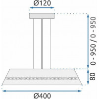 Stropní LED křišťálové svítidlo DISH - 20W - černé/zlaté