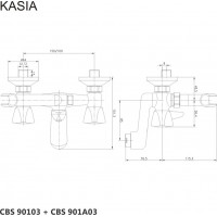 Vanová nástěnná baterie KASIA - chromová