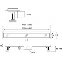 Sprchový odtokový žlab STRIP