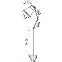 Stojací lampa ASTI typ B - černá/zlatá