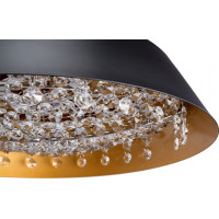 Stropní LED křišťálové svítidlo DISH - 20W - černé/zlaté