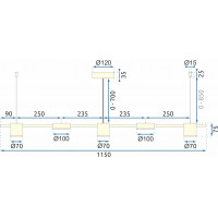 Stropní LED svítidlo ARMS line 24W - zlaté