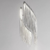 Stropní LED křišťálové svítidlo WATERFALL lines - 38W - chromové