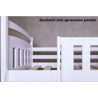 Dětská patrová postel z masivu borovice KLÁRA s přistýlkou a šuplíky - 200x90 cm - BÍLÁ