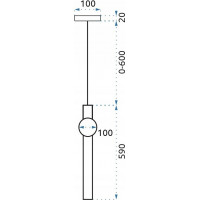 Stropní LED svítidlo BAR svislé - 12W - zlaté/bílé