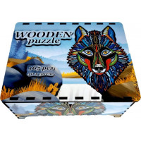 FA LIXEN Dřevěné puzzle Noční vlk XL 165 dílků v dárkové krabičce