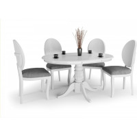 Jídelní stůl BERNARD - 90(124)x90x75 cm - rozkládací - bílý
