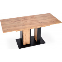 Jídelní stůl BRUNO - 130(175)x85x76 cm - rozkládací - dub wotan/černý